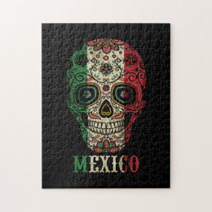 Puzzle Mexico Flag Skull