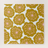 Puzzle Mi-siècle Moderne Fleur Motif Mustard (Horizontal)