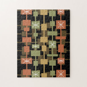 Puzzle Mi-siècle moderne noir multicolore