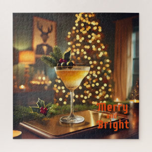 Puzzle Mi-Siècle Noël Joyeux & Cocktail lumineux