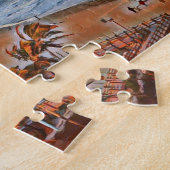 Puzzle Miami Beach Floride Aquarelle Vintage Art (Côté)