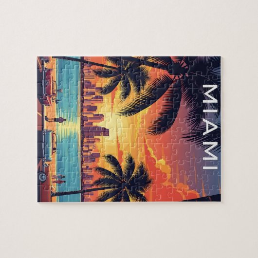 Puzzle Miami Skyline Sunset (Horizontal)