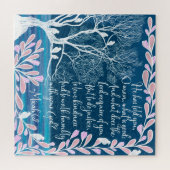 Puzzle Micah 6:8 Turquoise Arbre Bleu Bible Verse (Horizontal)