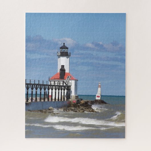 Puzzle Michigan City East Pierhead & Bkw Lights (Vertical)