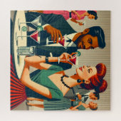 Puzzle Mid Century Cocktail Party Couples - First Date (Horizontal)