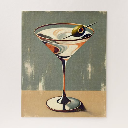 Puzzle Mid Century Modern 1 Peinture de Martini aux olive (Vertical)