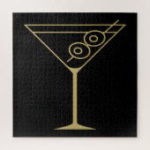 Puzzle Mid Century Modern Gold 2 Olive Martini (Vertical)