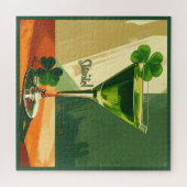 Puzzle Mid Century Modern Shamrock Martini Sláinte!  (Horizontal)