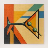 Puzzle Mid Century Modern Sunrise Bauhaus Martini (Horizontal)