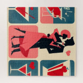 Puzzle Mid Century moderne Valentine Dancing Couple (Horizontal)
