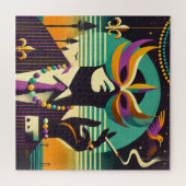 Puzzle Mid Century Retro 60s Mardi Gras The Smoking Man (Horizontal)