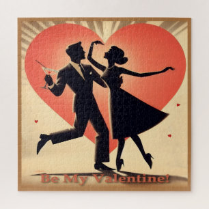 Puzzle Mid Century Valentine Dancing Couple avec Martini