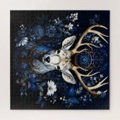 Puzzle Midnight Celestial Floral Gothic Deer  (Horizontal)