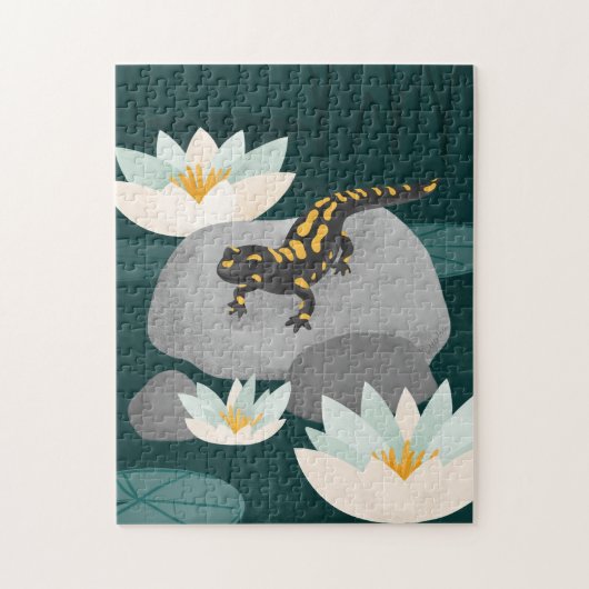 Puzzle Midnight Pond Fire Salamander (Vertical)