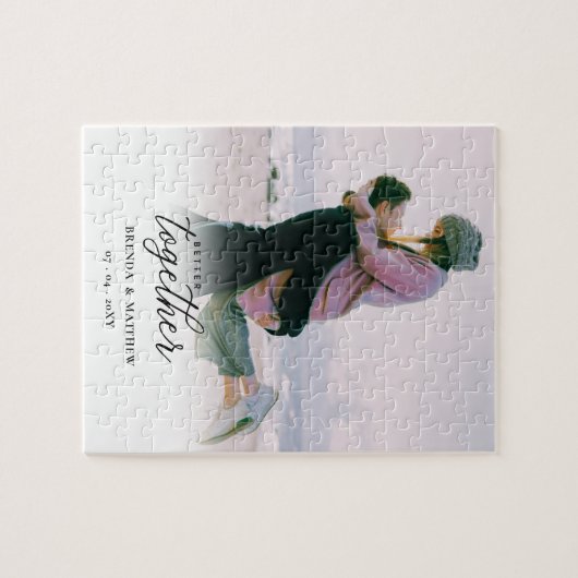 Puzzle Mieux Ensemble Script Photo Enregistrer La Date (Horizontal)