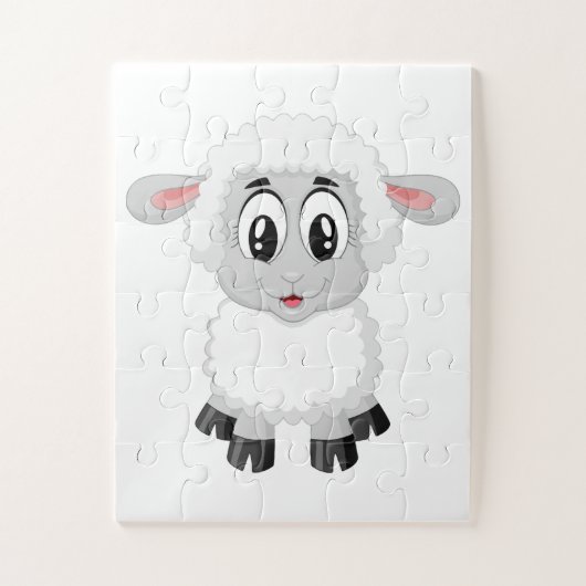 Puzzle Mignon agneau de ferme bébé (Vertical)