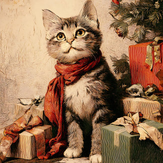 Puzzle Mignon chat victorien vintage 520 pièces