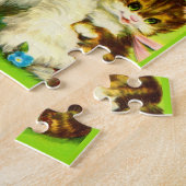 Puzzle mignon chiot et chatons souriants (Côté)