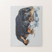 Puzzle mignon chiot rottweiler bouddin ourson en peluche (Vertical)