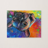 Puzzle mignon de chiot d'art de bouledogue (Horizontal)