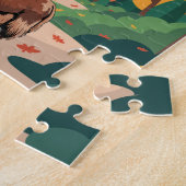Puzzle Mignon et adorable Yak marron (Côté)