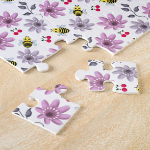Puzzle Mignon motif floral d'abeille esthétique Cottageco