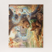 Puzzle Mignon ours de lecture d'étude d'été (Vertical)