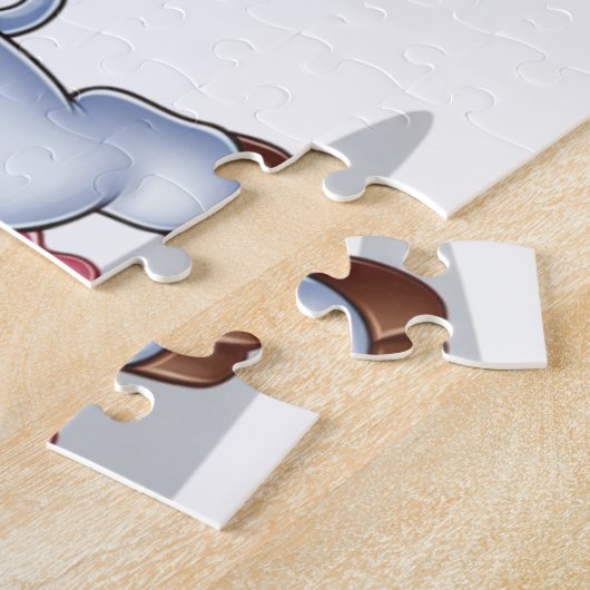 Puzzle mignon vache/poulet caricature (Côté)