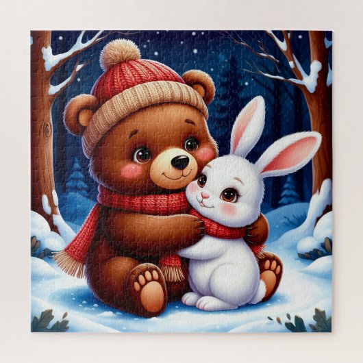 Puzzle Mignonne Bear Holding Bunny (Vertical)