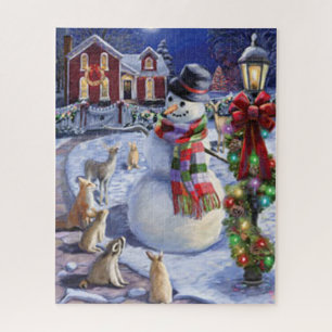 Puzzle Mignonne bonhomme de neige de Noël
