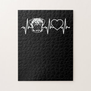 Puzzle Mignonne Chien Carlin Heartbeat Beau Chien Carlin