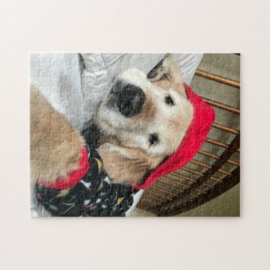 Puzzle Mignonne Golden Retriever Chien en Pyjamas (Horizontal)