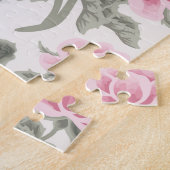 Puzzle Mignonne grand-mère chat robe fleurie rose pull (Côté)