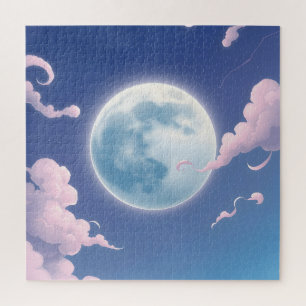 Puzzle Mignonne illustration lunaire dans le ciel nocturn