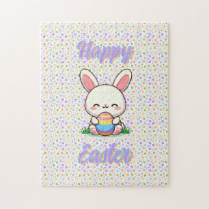 Puzzle Mignonne lapin de printemps/Pâques avec oeuf