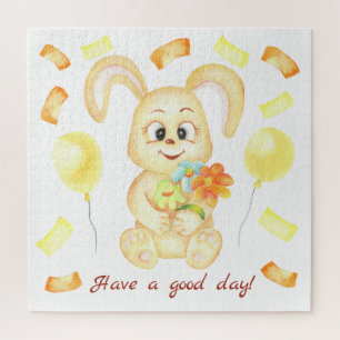 Puzzle Mignonne Lapin pour une ambiance positive Poster