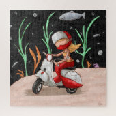 Puzzle Mignonne Mermaid équitation Moto (Vertical)