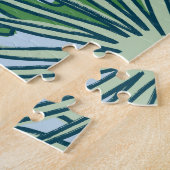 Puzzle Mignonne moderne vert Feuille Tropical Motif  (Côté)