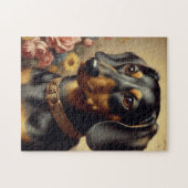 Puzzle Mignonne peinture Vintage Dachshund (Horizontal)