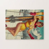 Puzzle Mignonne Pin De Ski Vintage (Horizontal)