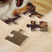 Puzzle Mignonne rousse fille avec chien (Côté)