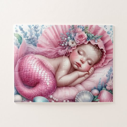 Puzzle Mignonne sirène bébé (Horizontal)