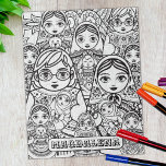 Puzzle Mignonne slave Folk Art Nesting Dolls Adult Colora<br><div class="desc">Jolie famille de poupées de nidification noir et blanc Slavic conception d'art populaire pour la coloration avec un nom personnalisable pour un cadeau personnalisé unique pour toute occasion.</div>