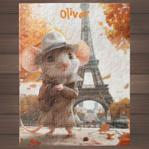 Puzzle Mignonne souris à Paris Sunny Day