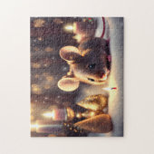 Puzzle Mignonne souris fête Noël (Vertical)
