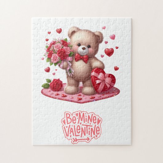 Puzzle Mignonne Valentine's Day Teddy Bear (Vertical)
