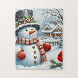 Puzzle Mignonne, Vintage/Whimsical bonhomme de neige de N