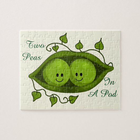 Puzzle Mignons Deux Petits Pois Dans Une Cosse (Horizontal)