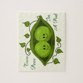 Puzzle Mignons Deux Petits Pois Dans Une Cosse (Vertical)