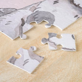 Puzzle Mignons lapins de Pâques modèle floral (Côté)